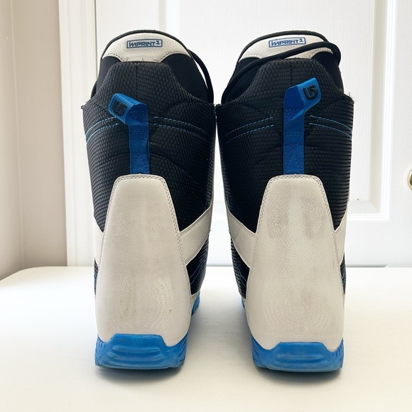 Burton Men’s Invader Snowboard Boots Imprint 1 Black White Blue Size 14 - Picture 7 of 16
